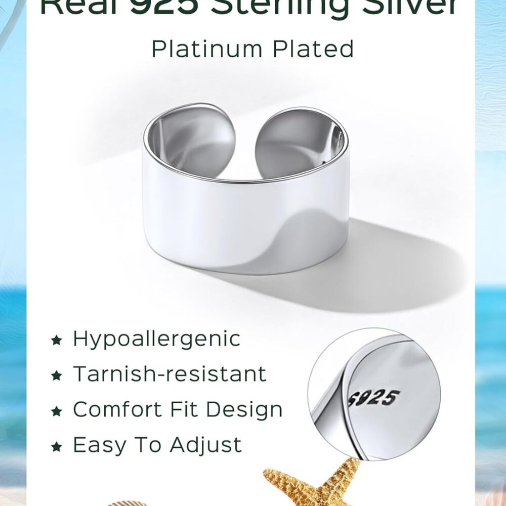 Sterling Silver Toe Ring Minimalist Adjustable Hy… - image 4